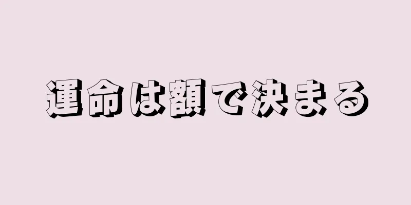 運命は額で決まる