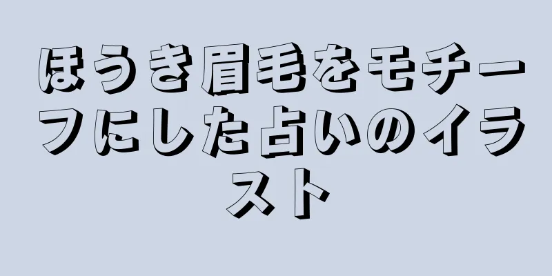 ほうき眉毛をモチーフにした占いのイラスト