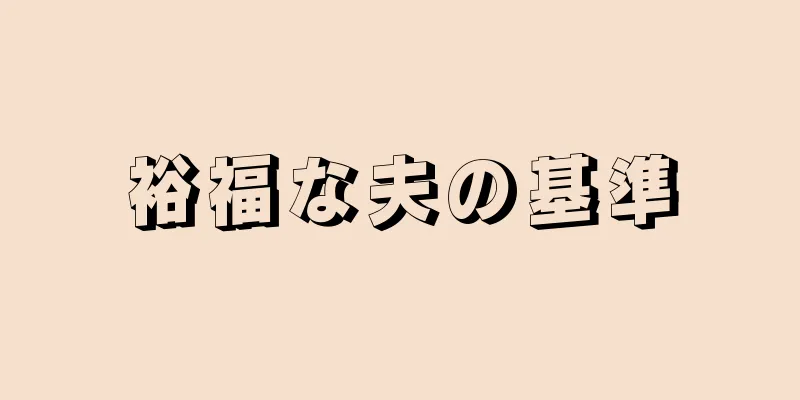 裕福な夫の基準