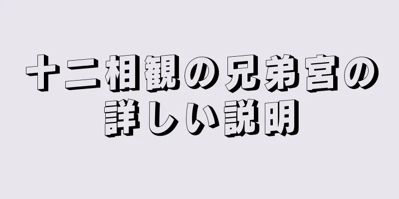 十二相観の兄弟宮の詳しい説明