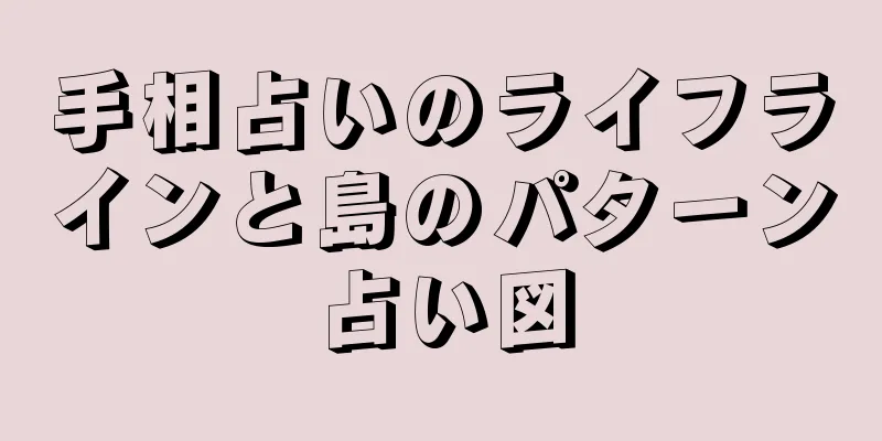 手相占いのライフラインと島のパターン占い図