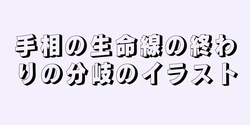 手相の生命線の終わりの分岐のイラスト