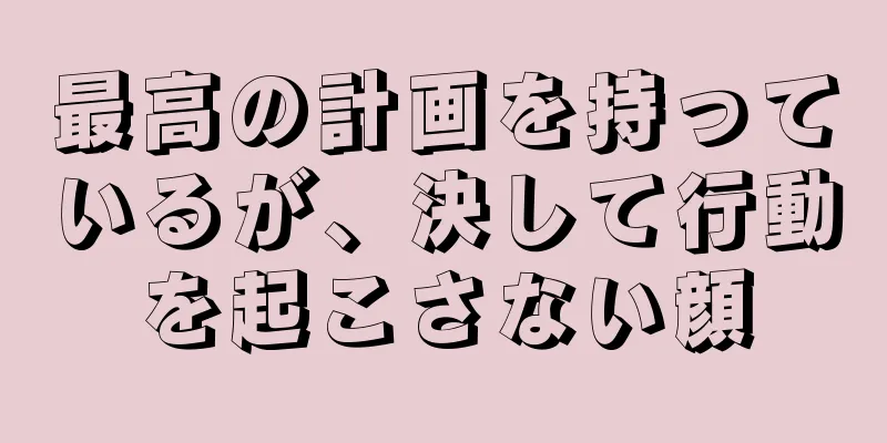 最高の計画を持っているが、決して行動を起こさない顔