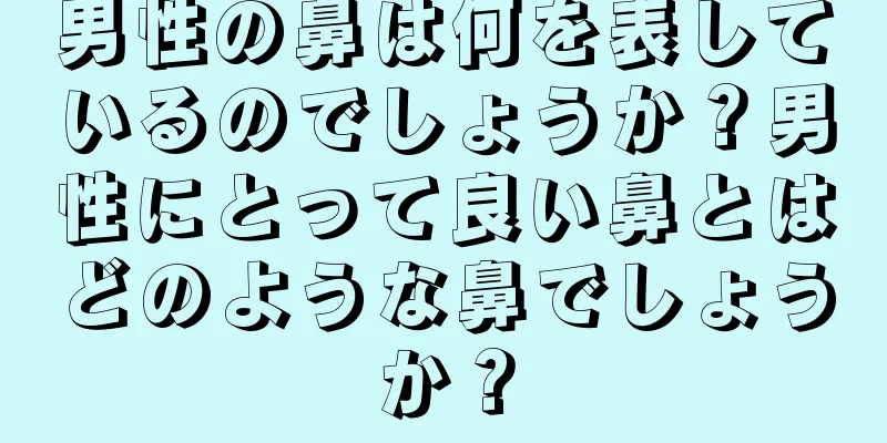 男性の鼻は何を表しているのでしょうか？男性にとって良い鼻とはどのような鼻でしょうか？