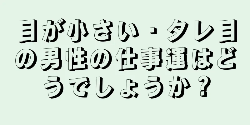 目が小さい・タレ目の男性の仕事運はどうでしょうか？