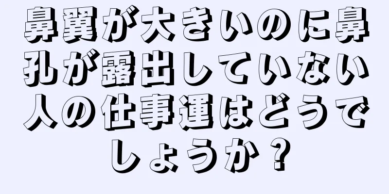 鼻翼が大きいのに鼻孔が露出していない人の仕事運はどうでしょうか？