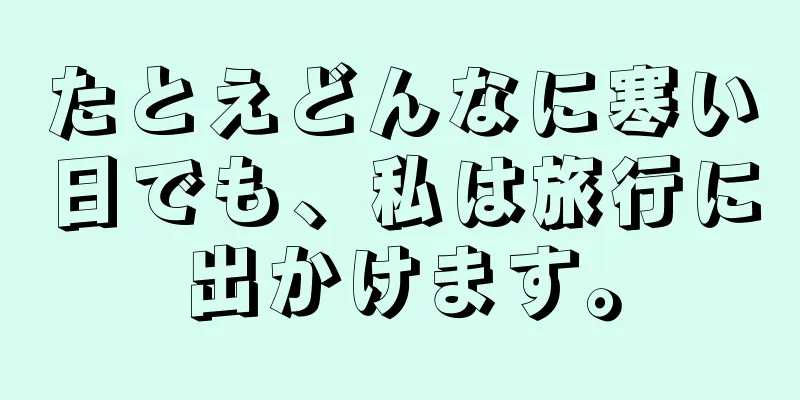 たとえどんなに寒い日でも、私は旅行に出かけます。