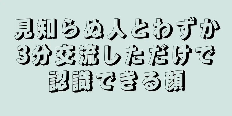 見知らぬ人とわずか3分交流しただけで認識できる顔