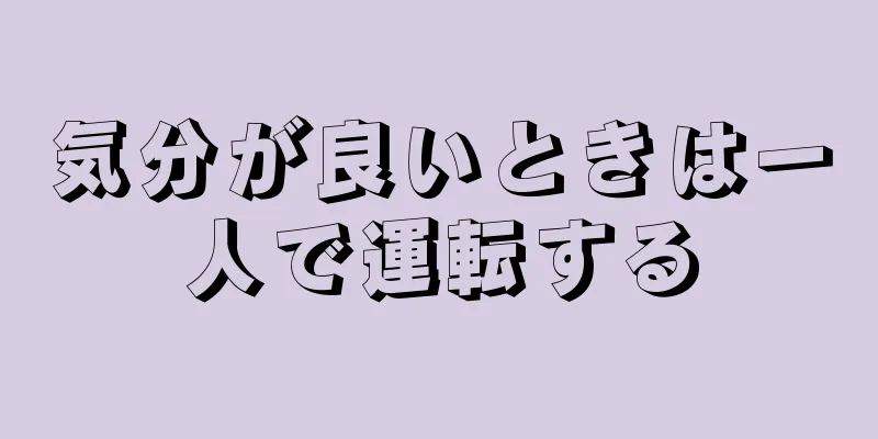 気分が良いときは一人で運転する