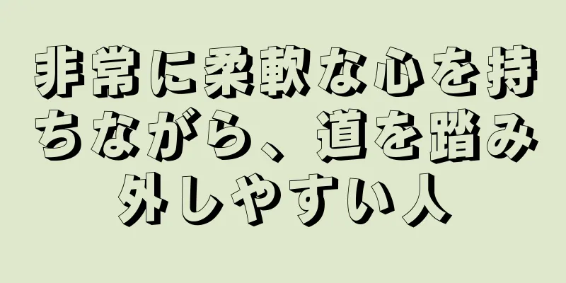 非常に柔軟な心を持ちながら、道を踏み外しやすい人