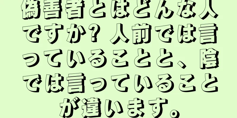 偽善者とはどんな人ですか? 人前では言っていることと、陰では言っていることが違います。