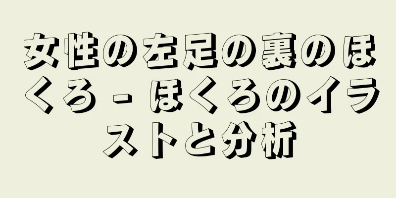 女性の左足の裏のほくろ - ほくろのイラストと分析