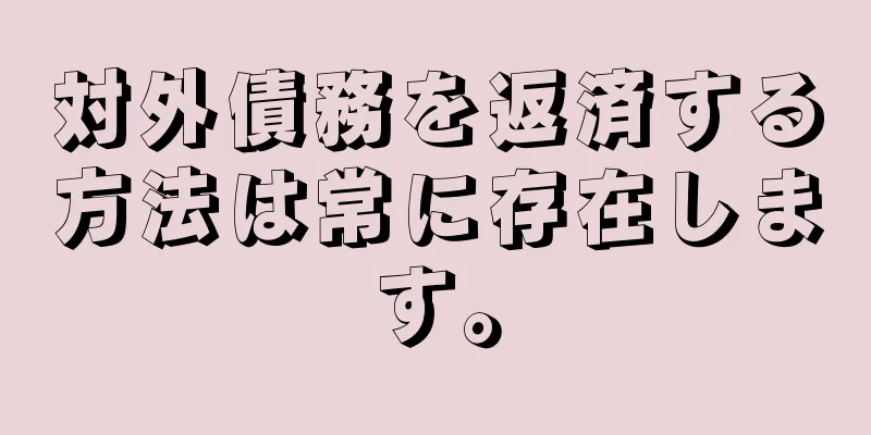 対外債務を返済する方法は常に存在します。