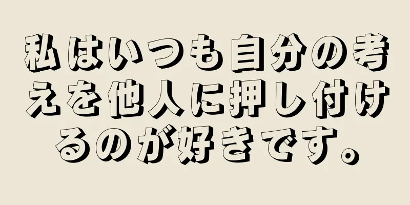 私はいつも自分の考えを他人に押し付けるのが好きです。