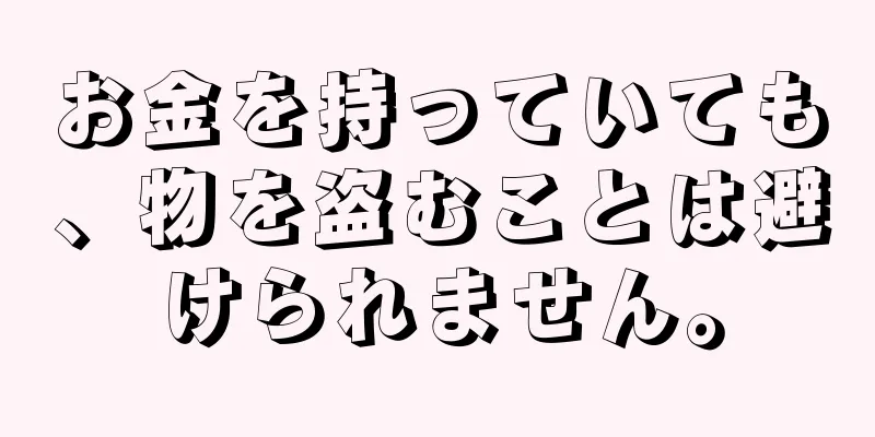 お金を持っていても、物を盗むことは避けられません。