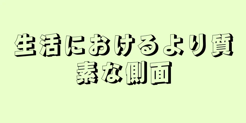 生活におけるより質素な側面