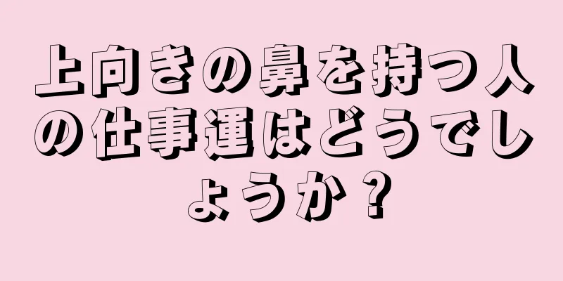 上向きの鼻を持つ人の仕事運はどうでしょうか？