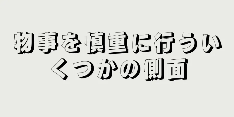 物事を慎重に行ういくつかの側面