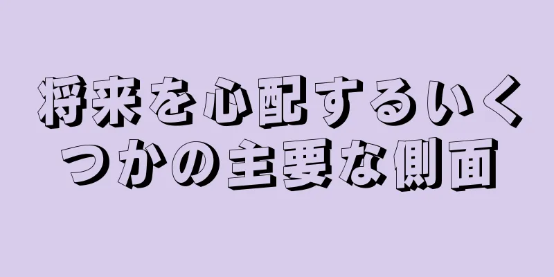 将来を心配するいくつかの主要な側面