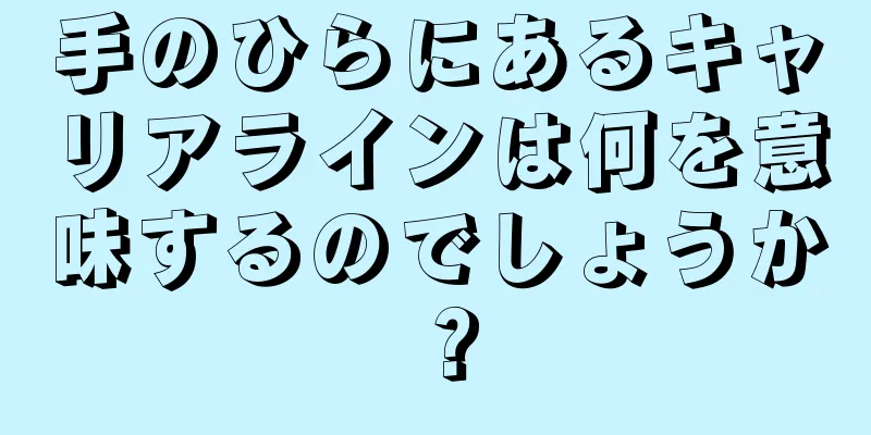 手のひらにあるキャリアラインは何を意味するのでしょうか？