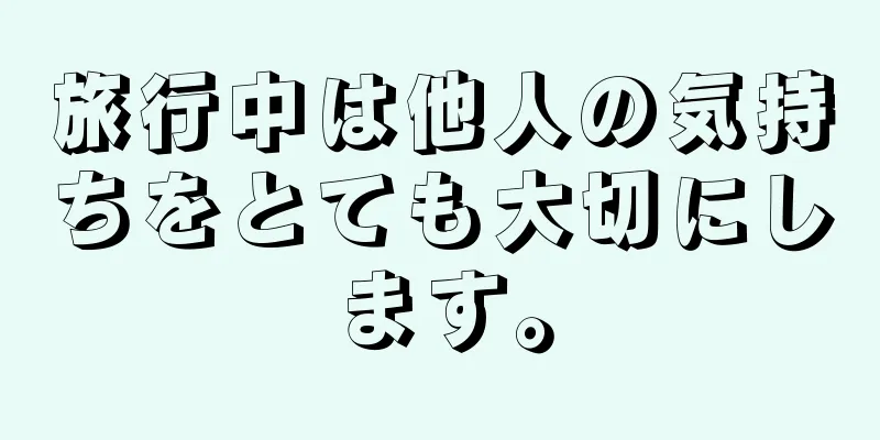 旅行中は他人の気持ちをとても大切にします。