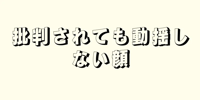 批判されても動揺しない顔