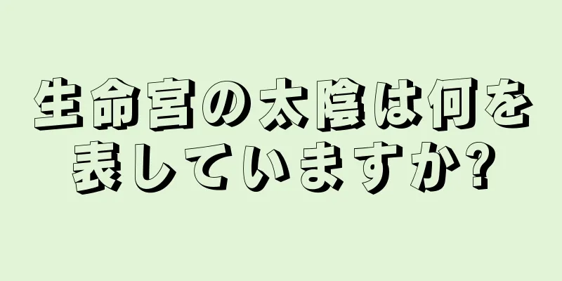 生命宮の太陰は何を表していますか?