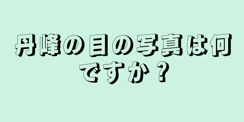 丹峰の目の写真は何ですか？