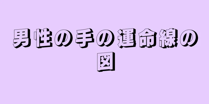 男性の手の運命線の図