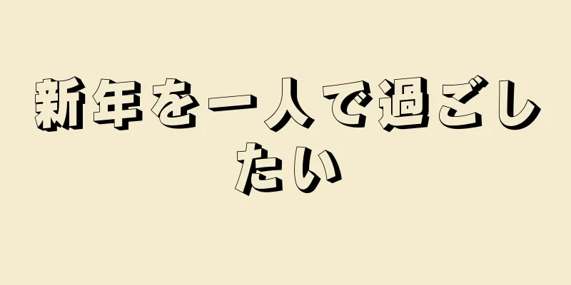 新年を一人で過ごしたい