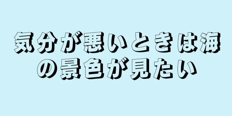 気分が悪いときは海の景色が見たい