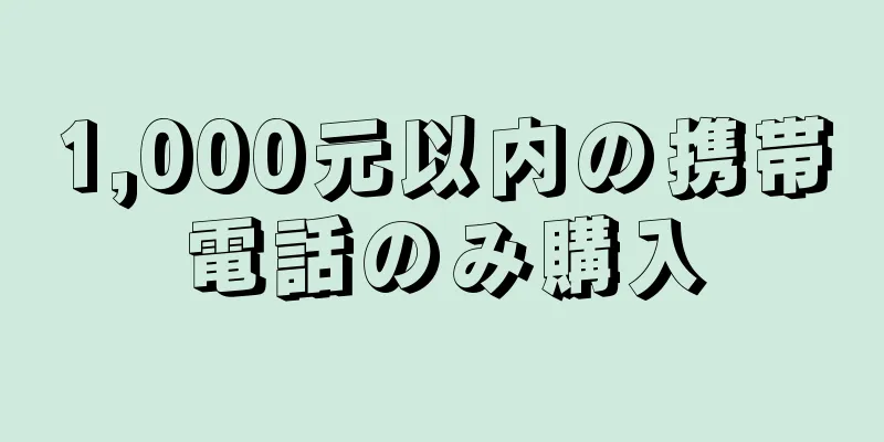 1,000元以内の携帯電話のみ購入