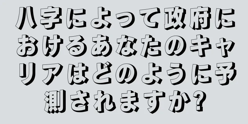 八字によって政府におけるあなたのキャリアはどのように予測されますか?