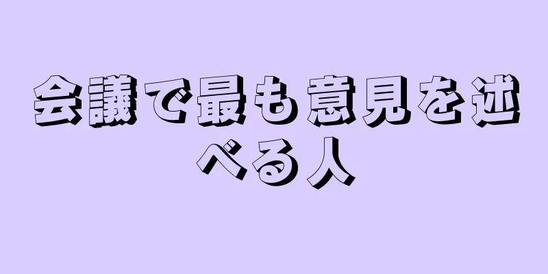 会議で最も意見を述べる人