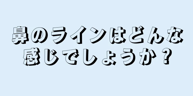 鼻のラインはどんな感じでしょうか？