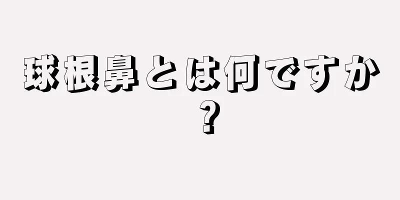 球根鼻とは何ですか？