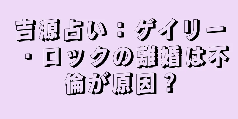 吉源占い：ゲイリー・ロックの離婚は不倫が原因？