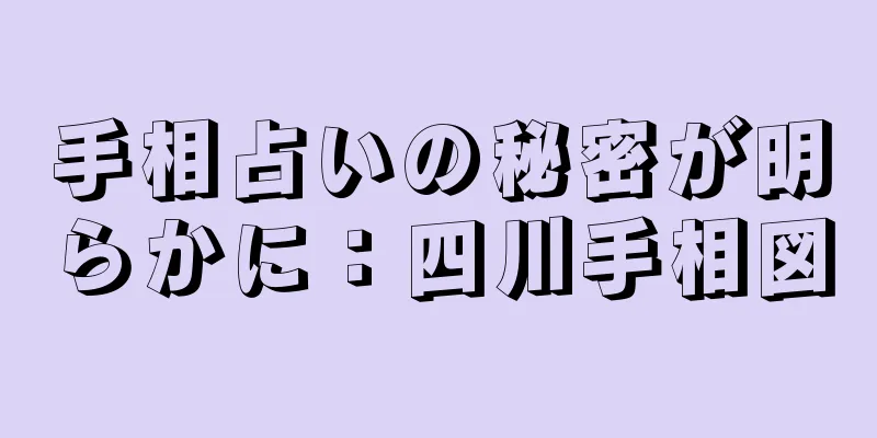 手相占いの秘密が明らかに：四川手相図